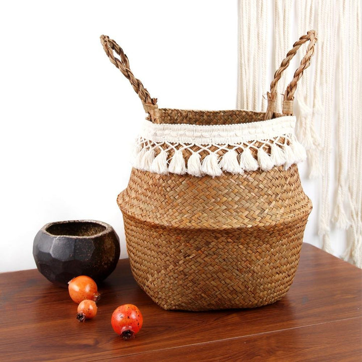 Panier de Rangement en Jonc de Mer Durable – Style Rustique Fait Main, Multi-Taille pour Décoration et Rangement Élégant 2