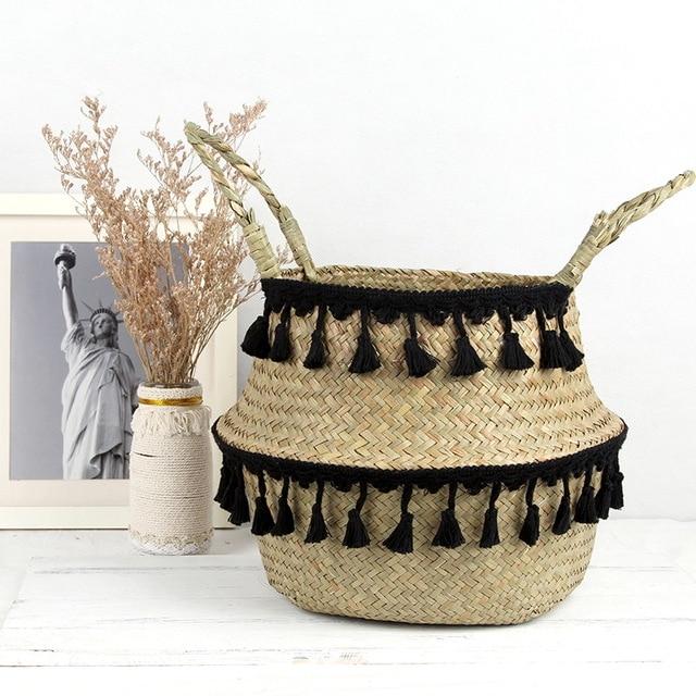 Panier de Rangement en Jonc de Mer Durable – Style Rustique Fait Main, Multi-Taille pour Décoration et Rangement Élégant 5