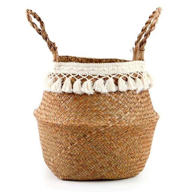 Panier de Rangement en Jonc de Mer Durable – Style Rustique Fait Main, Multi-Taille pour Décoration et Rangement Élégant 6