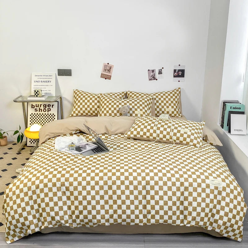 Parure de Lit Géométrique Noir et Blanc – Housse de Couette 260x240 avec 2 Taies d'Oreiller en Coton Doux 1