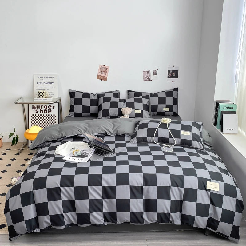 Parure de Lit Géométrique Noir et Blanc – Housse de Couette 260x240 avec 2 Taies d'Oreiller en Coton Doux 4