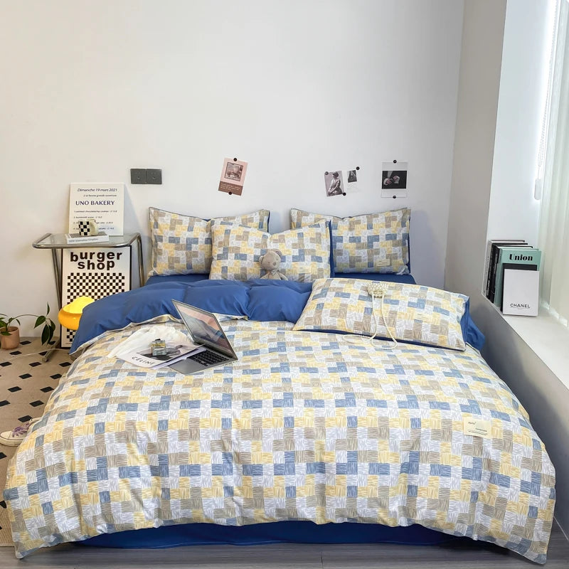 Parure de Lit Noir et Blanc avec Housse de Couette 260x240 et Taies d'Oreiller - Design Élégant et Doux en Coton/Polyester 1
