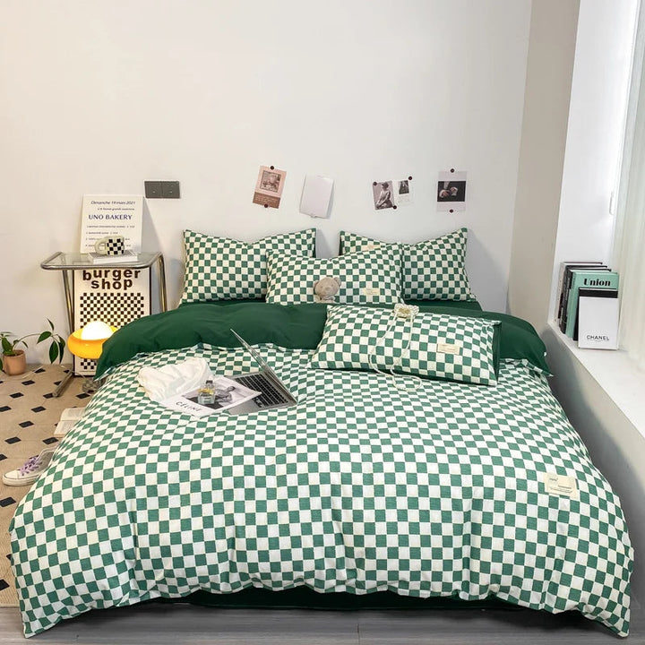 Parure de Lit Noir et Blanc avec Housse de Couette 260x240 et Taies d'Oreiller - Design Élégant et Doux en Coton/Polyester 2