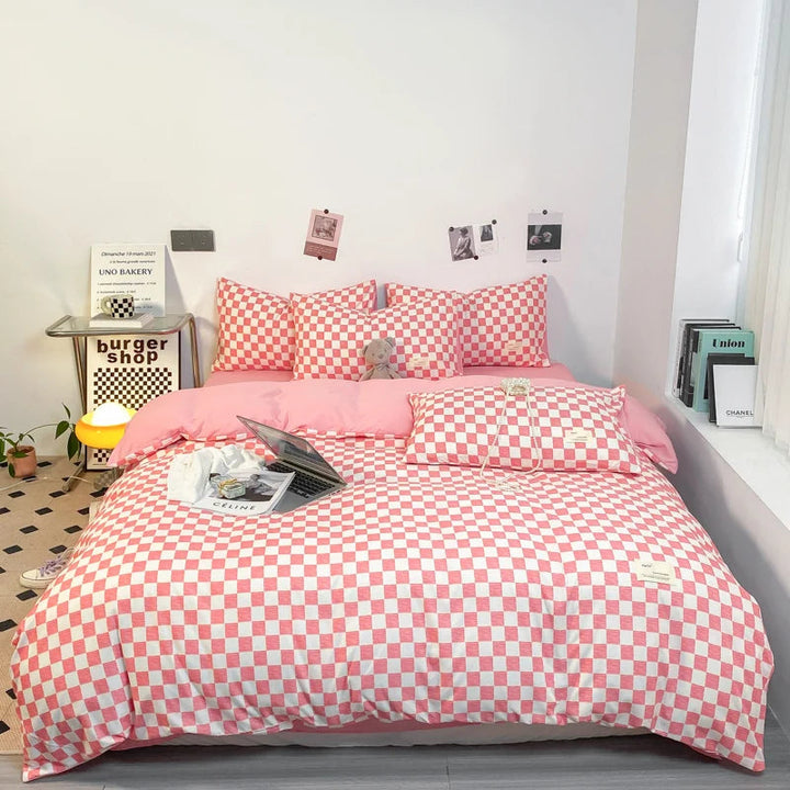 Parure de Lit Noir et Blanc avec Housse de Couette 260x240 et Taies d'Oreiller - Design Élégant et Doux en Coton/Polyester 5