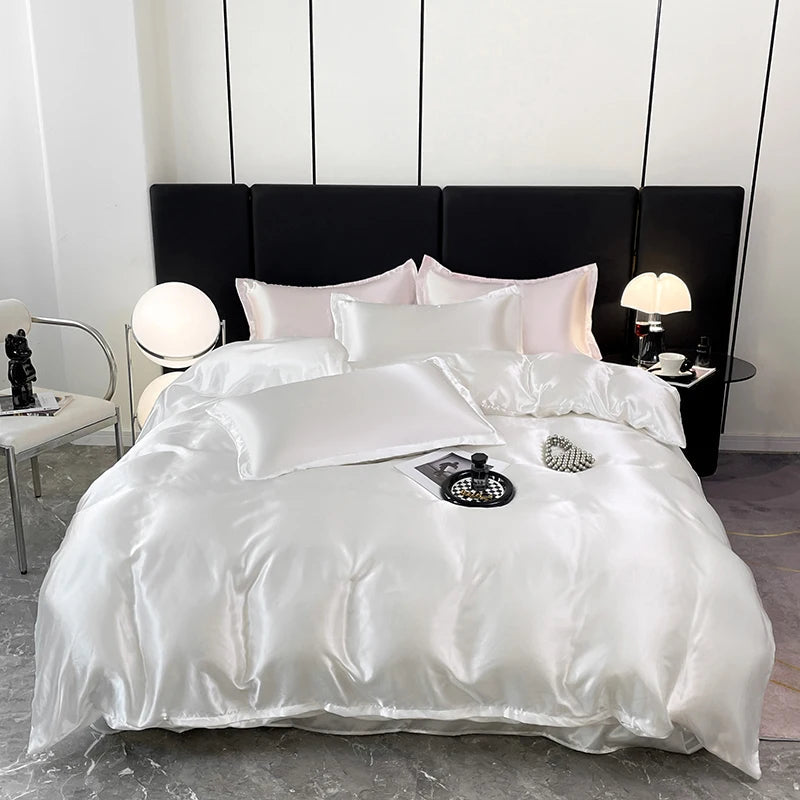 Parure de Lit en Satin Blanc – Luxe et Confort Ultime pour un Sommeil Réparateur 8