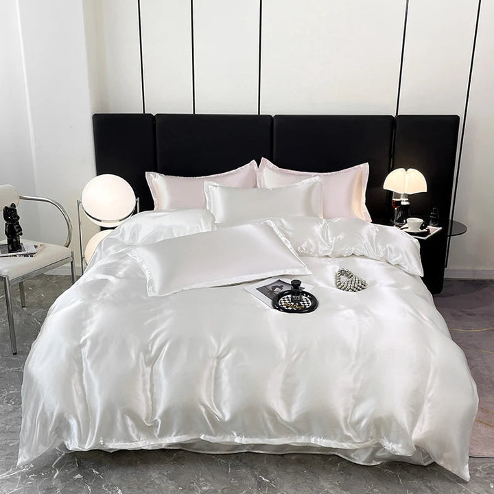 Parure de Lit en Satin Blanc – Luxe et Confort Ultime pour un Sommeil Réparateur 8