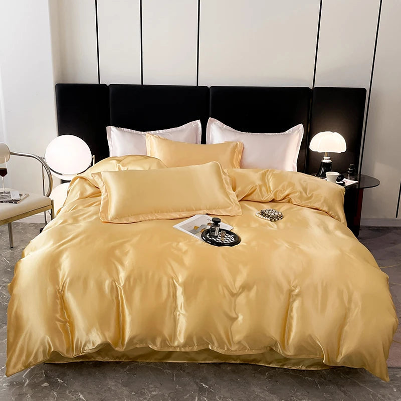 Parure de Lit en Satin Blanc – Luxe et Confort Ultime pour un Sommeil Réparateur 9