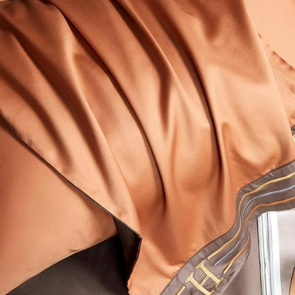 Parure de Lit en Satin de Coton Brodée 135x200 à 200x220 cm - Antistatique et Respirant - Linge de Maison Élégant 8