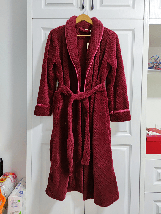Peignoir Femme Polaire Doux avec Ceinture et Poches – Confort et Élégance pour Détente à Domicile 1
