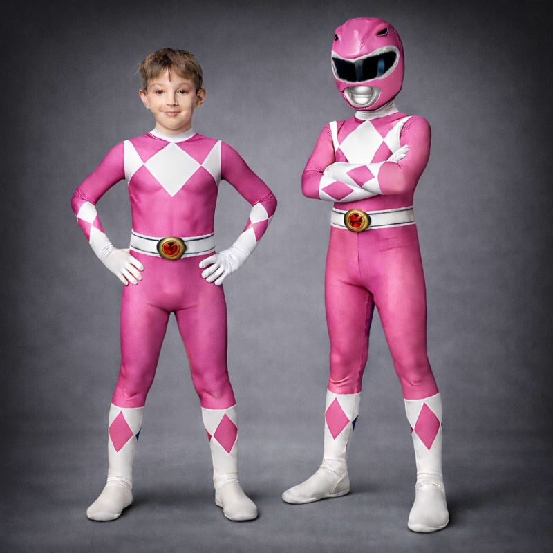 Dětský kostým superhrdiny s overalem a maskou na karnevalovou párty