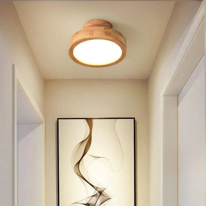 Plafonnier Design Scandinave en Bois avec Éclairage LED Intégré – 40 cm, Luminaire Plafonnier pour Salon et Chambre 4