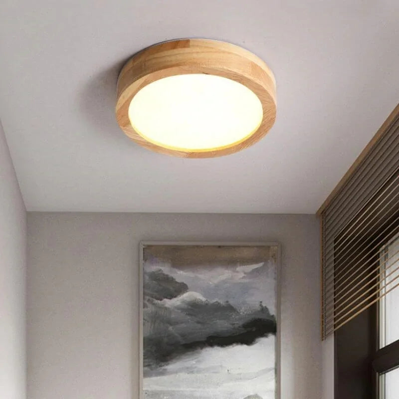 Plafonnier Design Scandinave en Bois avec Éclairage LED Intégré – 40 cm, Luminaire Plafonnier pour Salon et Chambre 6