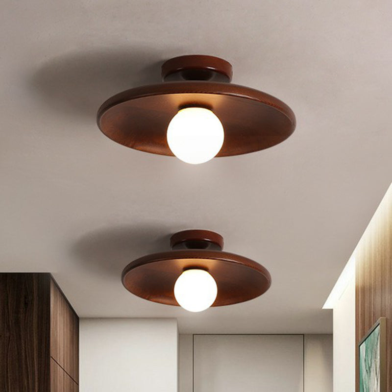 Plafonnier Design en Bois LED Minimaliste pour Éclairage Doux - Lampe Plafond Moderne 28 cm x 15 cm 3