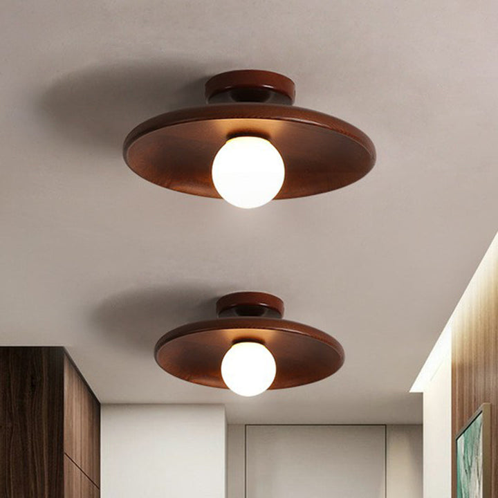 Plafonnier Design en Bois LED Minimaliste pour Éclairage Doux - Lampe Plafond Moderne 28 cm x 15 cm 3