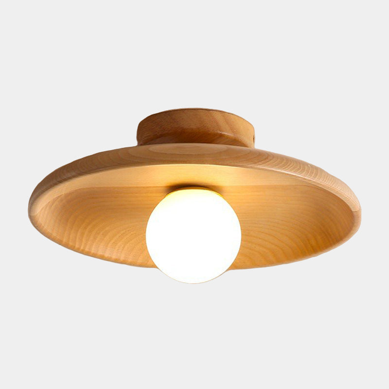 Plafonnier Design en Bois LED Minimaliste pour Éclairage Doux - Lampe Plafond Moderne 28 cm x 15 cm 4