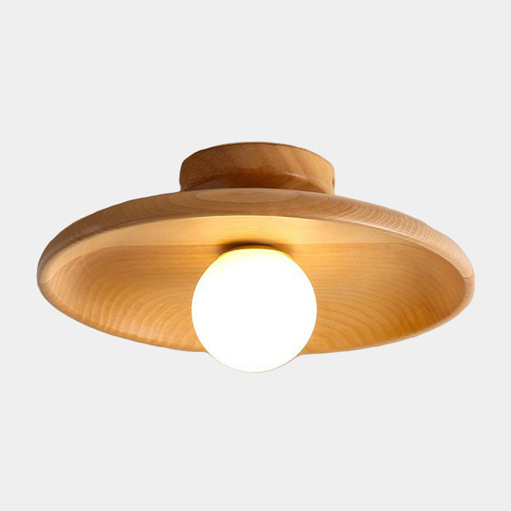 Plafonnier Design en Bois LED Minimaliste pour Éclairage Doux - Lampe Plafond Moderne 28 cm x 15 cm 4