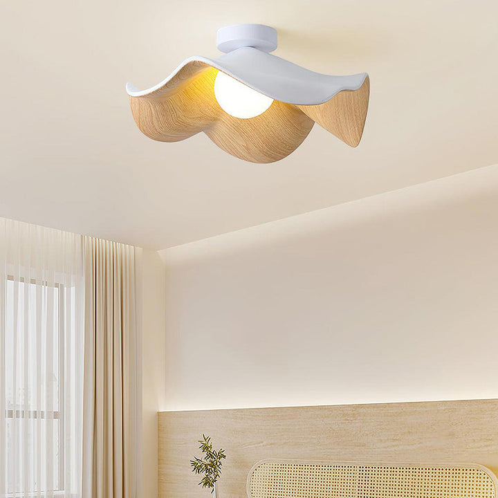 Plafonnier Design en Bois avec Éclairage LED Économique – Lampe Plafond Scandinave Moderne 2