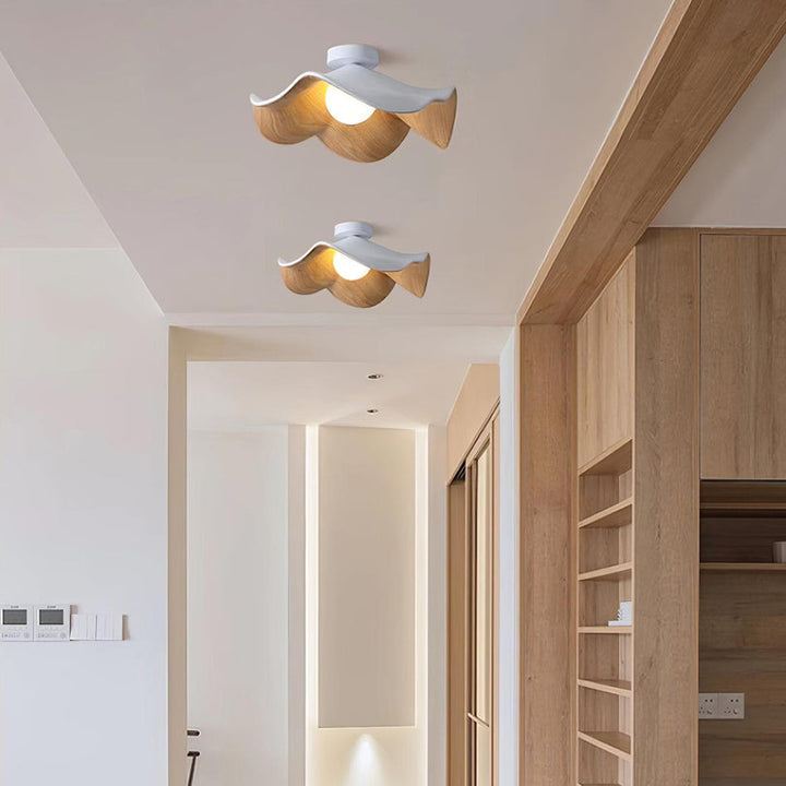 Plafonnier Design en Bois avec Éclairage LED Économique – Lampe Plafond Scandinave Moderne 3
