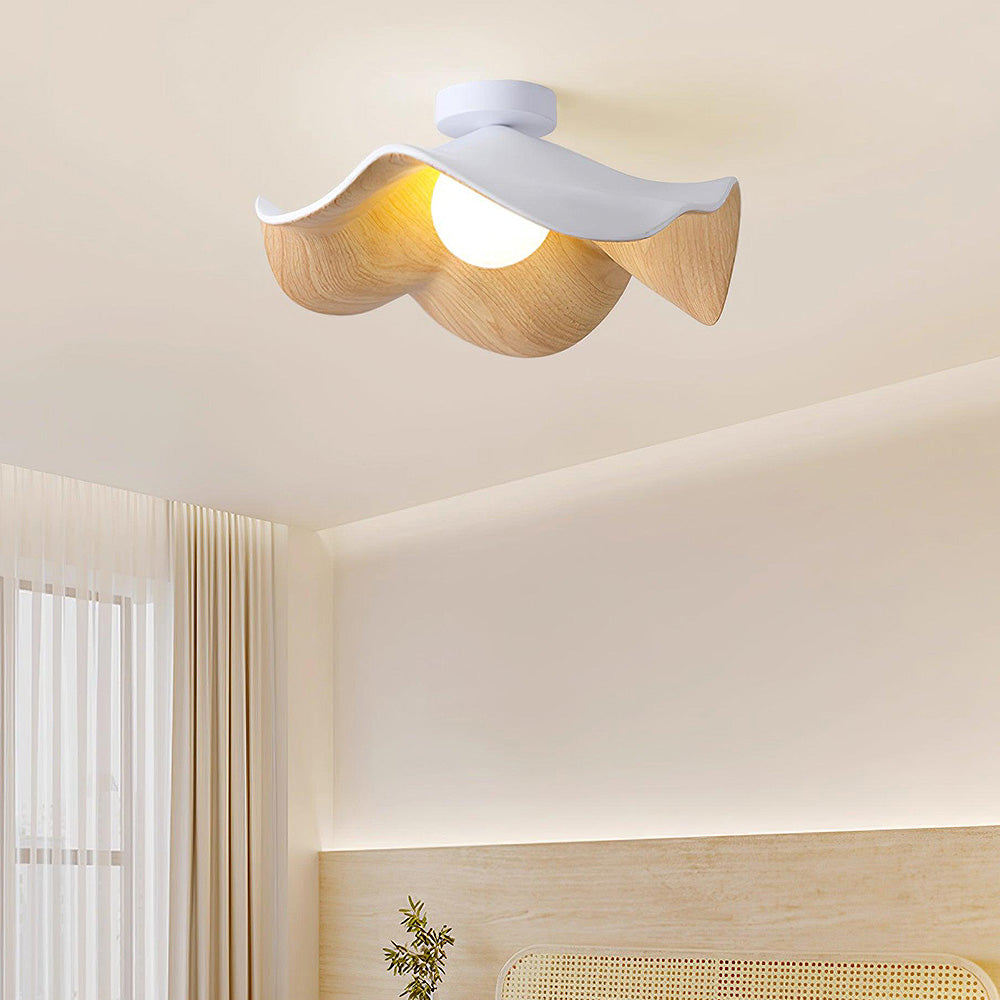 Plafonnier Design en Bois avec Éclairage LED Économique – Lampe Plafond Scandinave Moderne 4