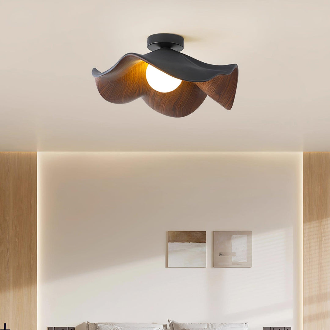 Plafonnier Design en Bois avec Éclairage LED Économique – Lampe Plafond Scandinave Moderne 7
