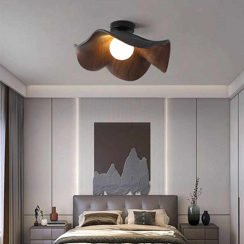 Plafonnier Design en Bois avec Éclairage LED Économique – Lampe Plafond Scandinave Moderne 8
