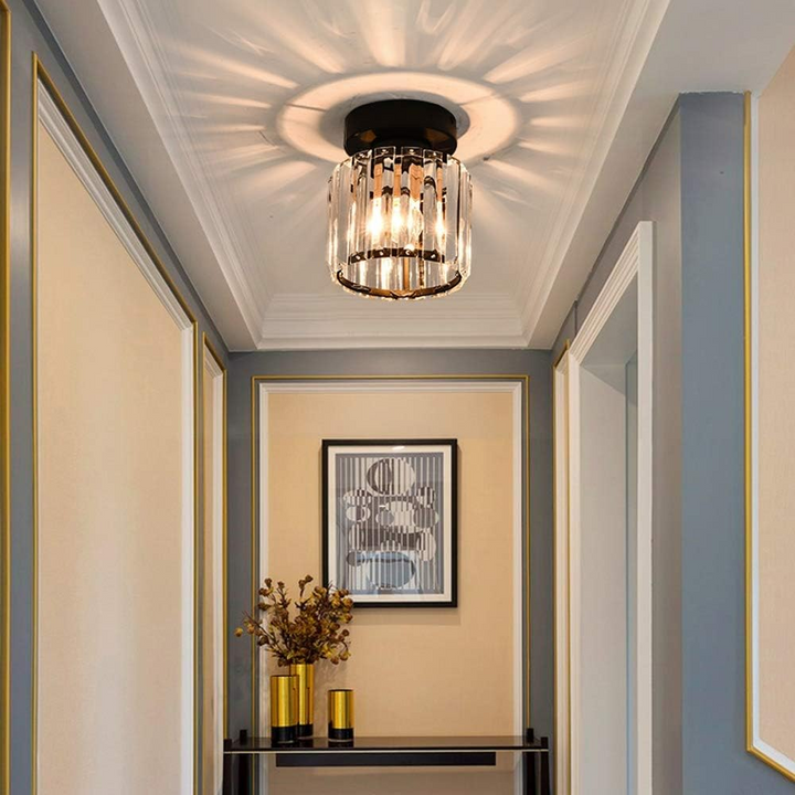 Plafonnier Design en Verre Cristal pour Salon et Chambre – Luminaire Élégant avec Base en Laiton, Installation Facile 11