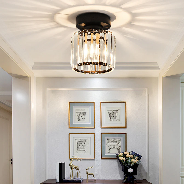 Plafonnier Design en Verre Cristal pour Salon et Chambre – Luminaire Élégant avec Base en Laiton, Installation Facile 12