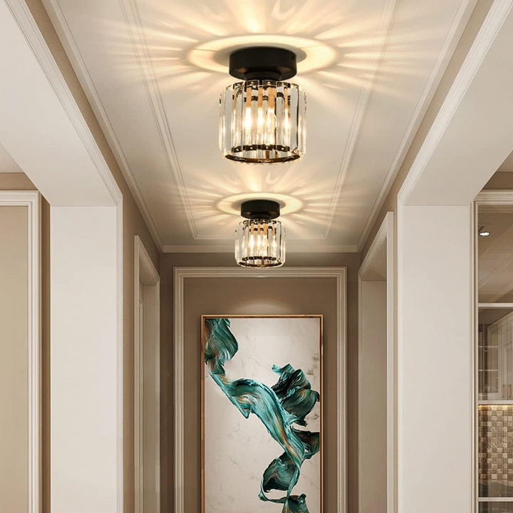Plafonnier Design en Verre Cristal pour Salon et Chambre – Luminaire Élégant avec Base en Laiton, Installation Facile 8