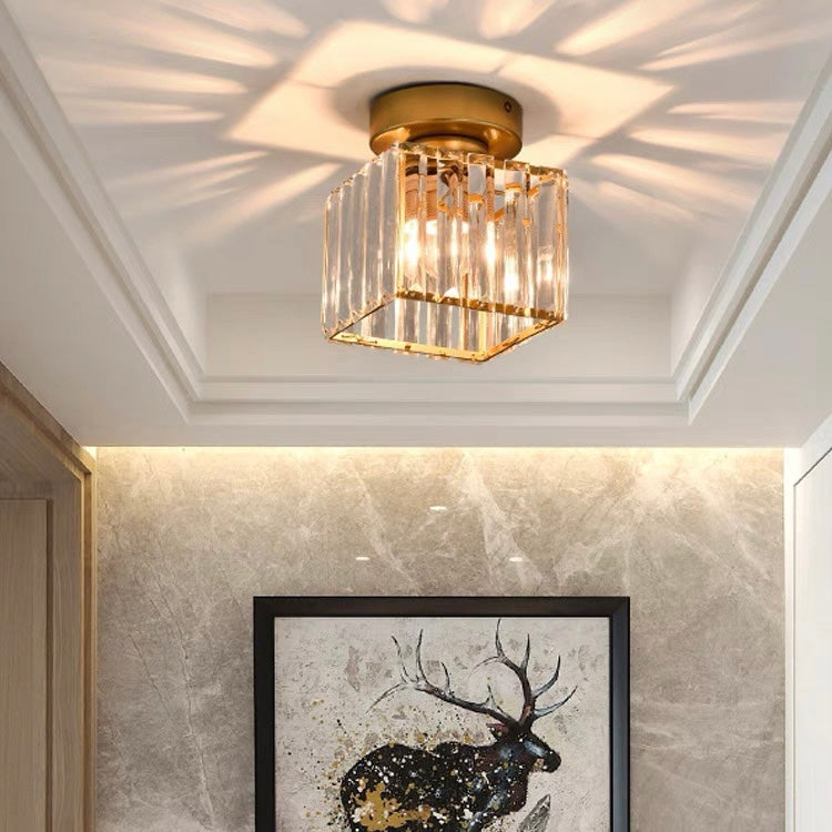 Plafonnier Design en Verre Cristal pour Salon et Chambre – Luminaire Élégant avec Base en Laiton, Installation Facile 9