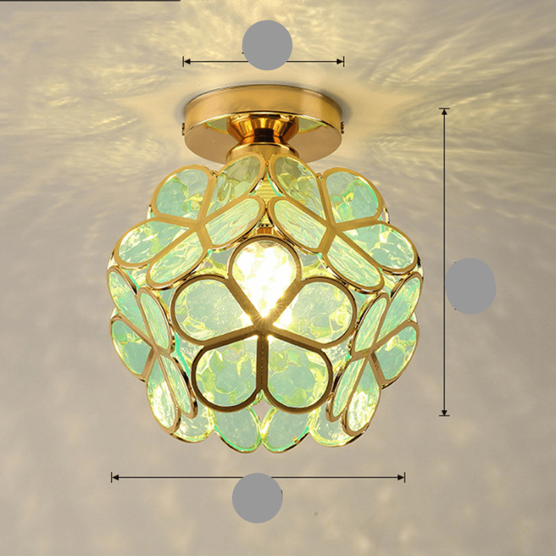 Plafonnier Design en Verre Floral pour Salon et Chambre – Luminaire Élégant avec Ambiance Chaleureuse, 20 cm 0