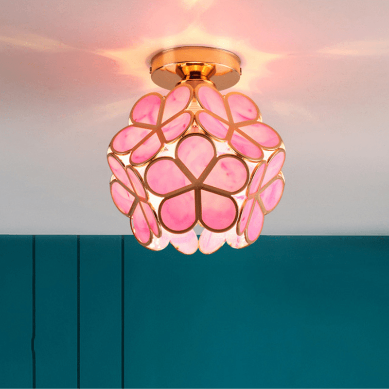 Plafonnier Design en Verre Floral pour Salon et Chambre – Luminaire Élégant avec Ambiance Chaleureuse, 20 cm 1
