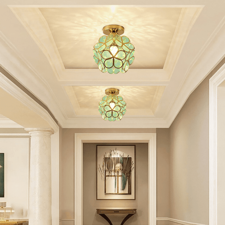 Plafonnier Design en Verre Floral pour Salon et Chambre – Luminaire Élégant avec Ambiance Chaleureuse, 20 cm 2