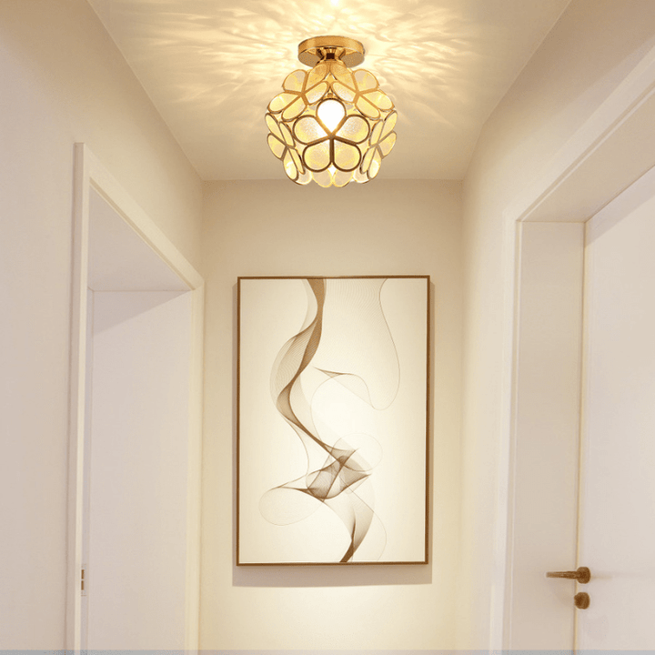 Plafonnier Design en Verre Floral pour Salon et Chambre – Luminaire Élégant avec Ambiance Chaleureuse, 20 cm 3