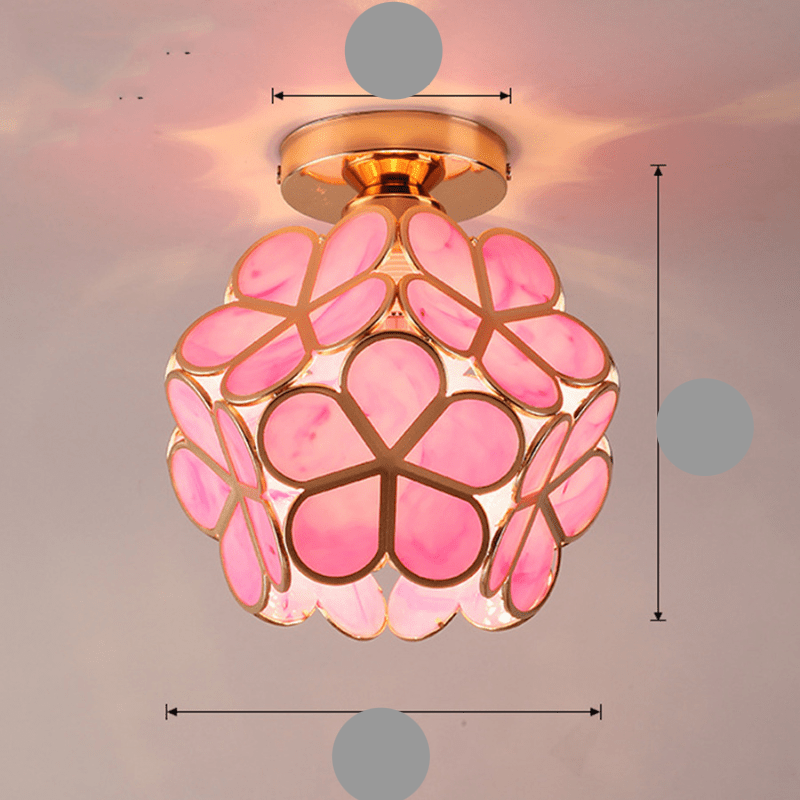 Plafonnier Design en Verre Floral pour Salon et Chambre – Luminaire Élégant avec Ambiance Chaleureuse, 20 cm 5