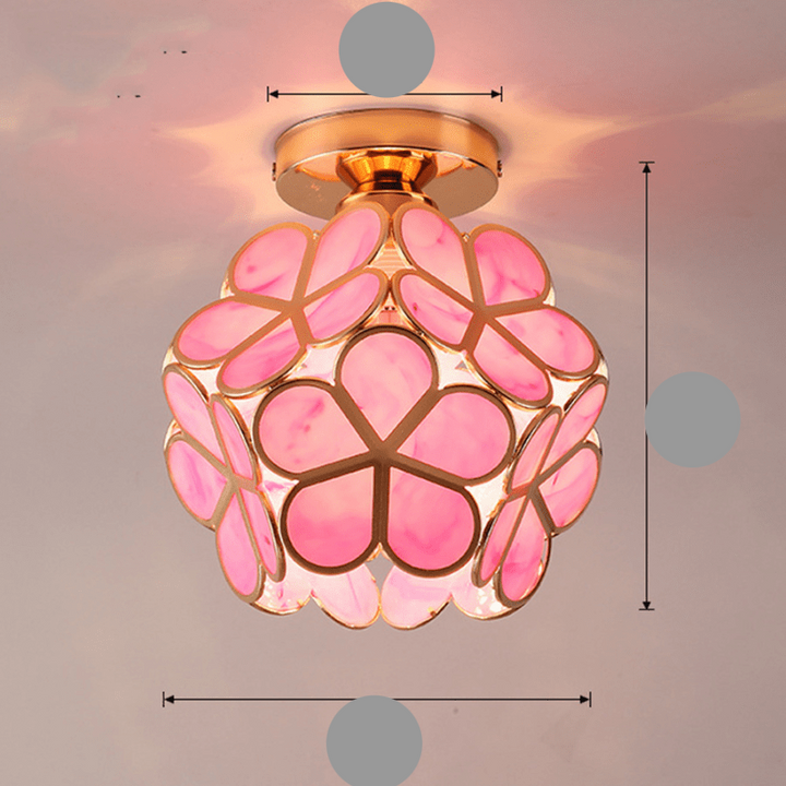 Plafonnier Design en Verre Floral pour Salon et Chambre – Luminaire Élégant avec Ambiance Chaleureuse, 20 cm 5