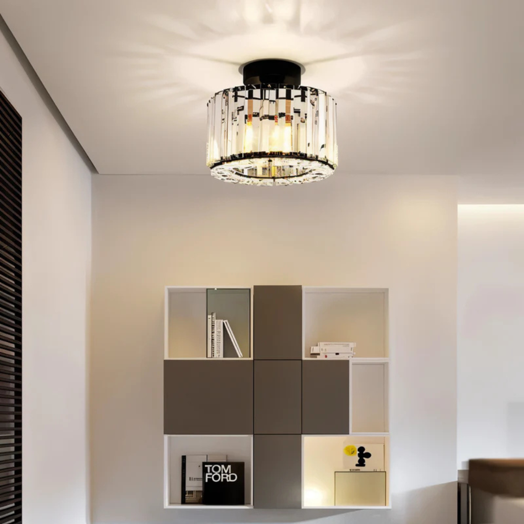 Plafonnier Élégant en Cristaux pour Salon, Chambre et Cuisine - Éclairage LED Moderne et Sophistiqué 4
