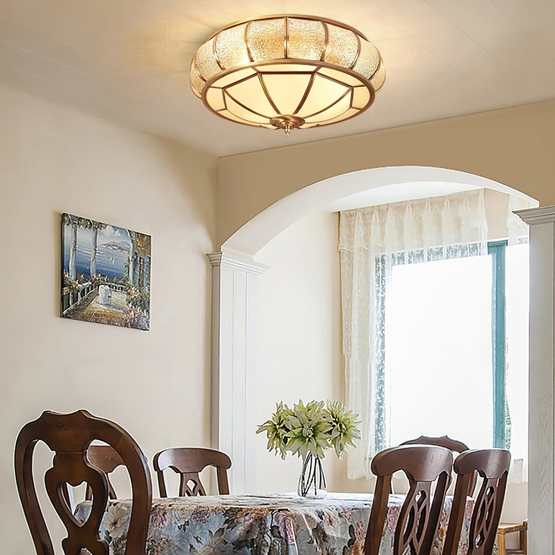 Plafonnier LED Design Élégant en Métal et Verre avec Détails Cristallins pour Salon et Chambre – Éclairage Moderne et Accueillant 3