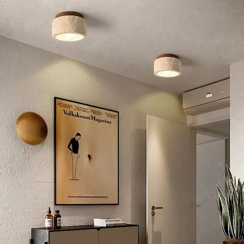 Plafonnier LED Design Élégant en Voyage Naturel pour Salon et Couloirs - Éclairage Moderne Intégré 24W 1