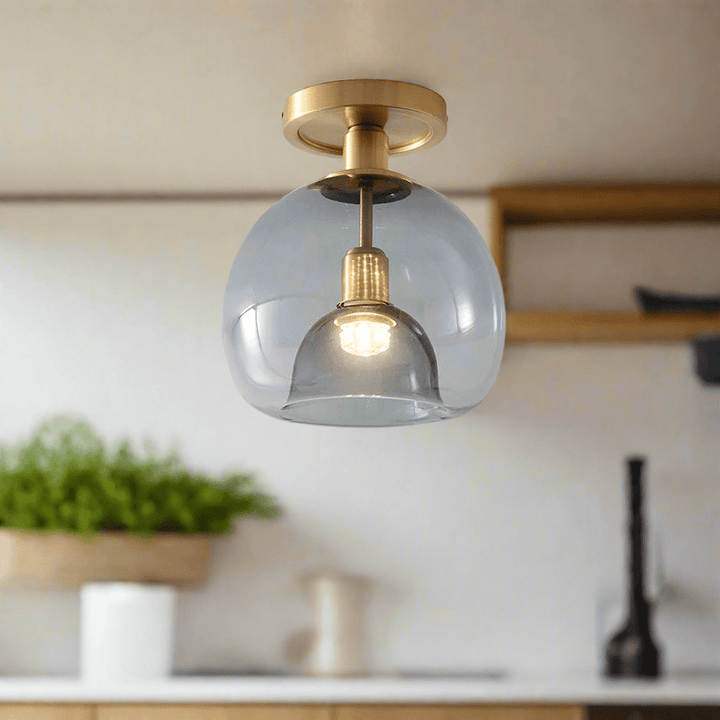 Plafonnier LED Design Moderne en Verre Gris pour Salon et Chambre – Éclairage Élégant et Ambiant 2