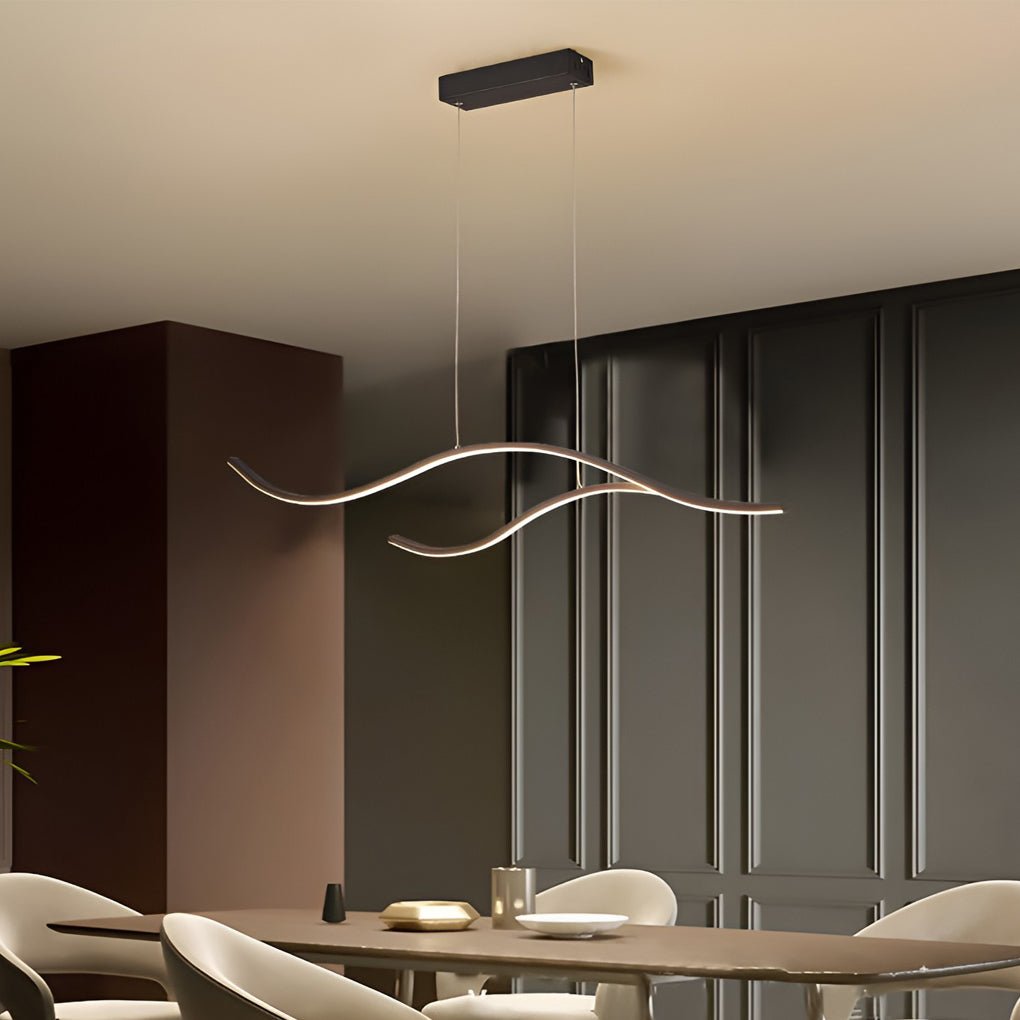 Plafonnier LED Design Ondulé pour Salon – Éclairage Moderne Économique en Métal 0