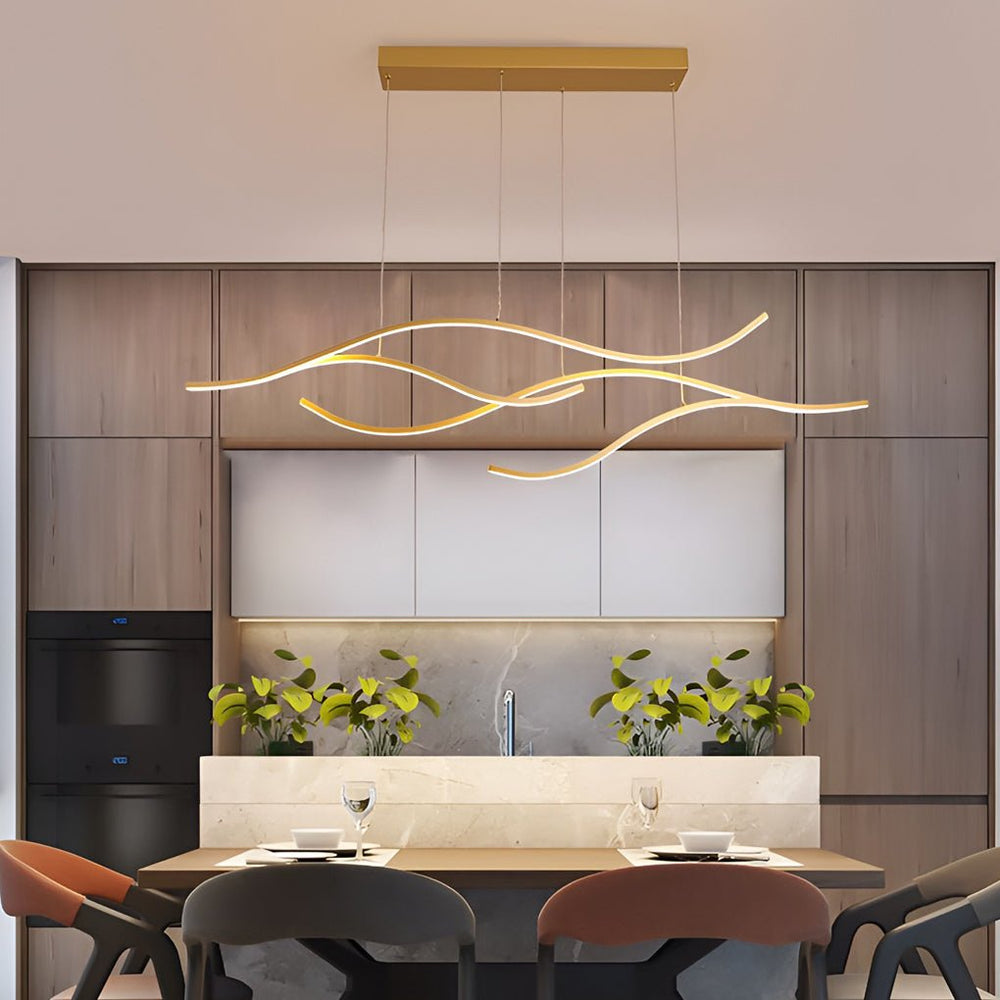 Plafonnier LED Design Ondulé pour Salon – Éclairage Moderne Économique en Métal 1