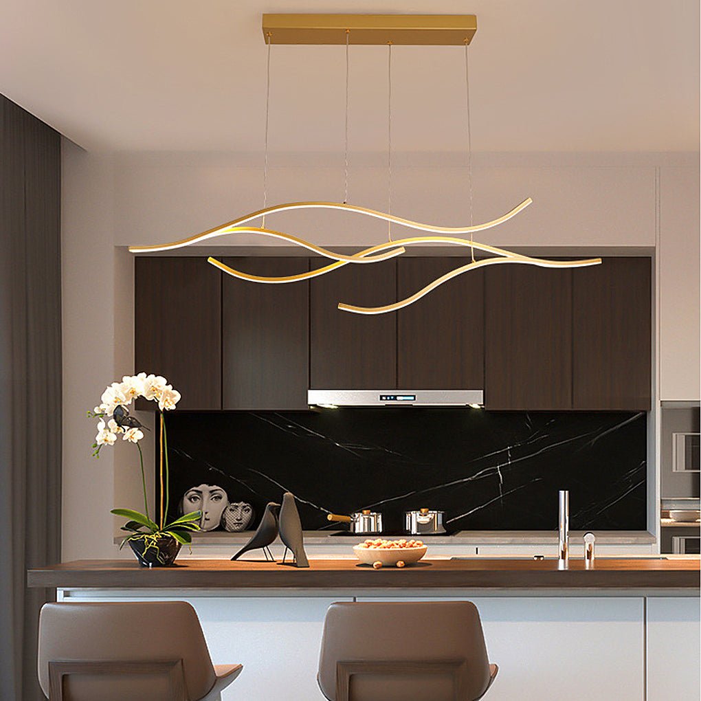 Plafonnier LED Design Ondulé pour Salon – Éclairage Moderne Économique en Métal 15