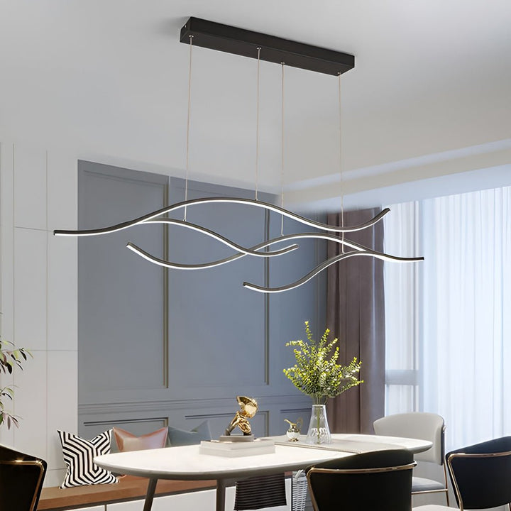 Plafonnier LED Design Ondulé pour Salon – Éclairage Moderne Économique en Métal 9