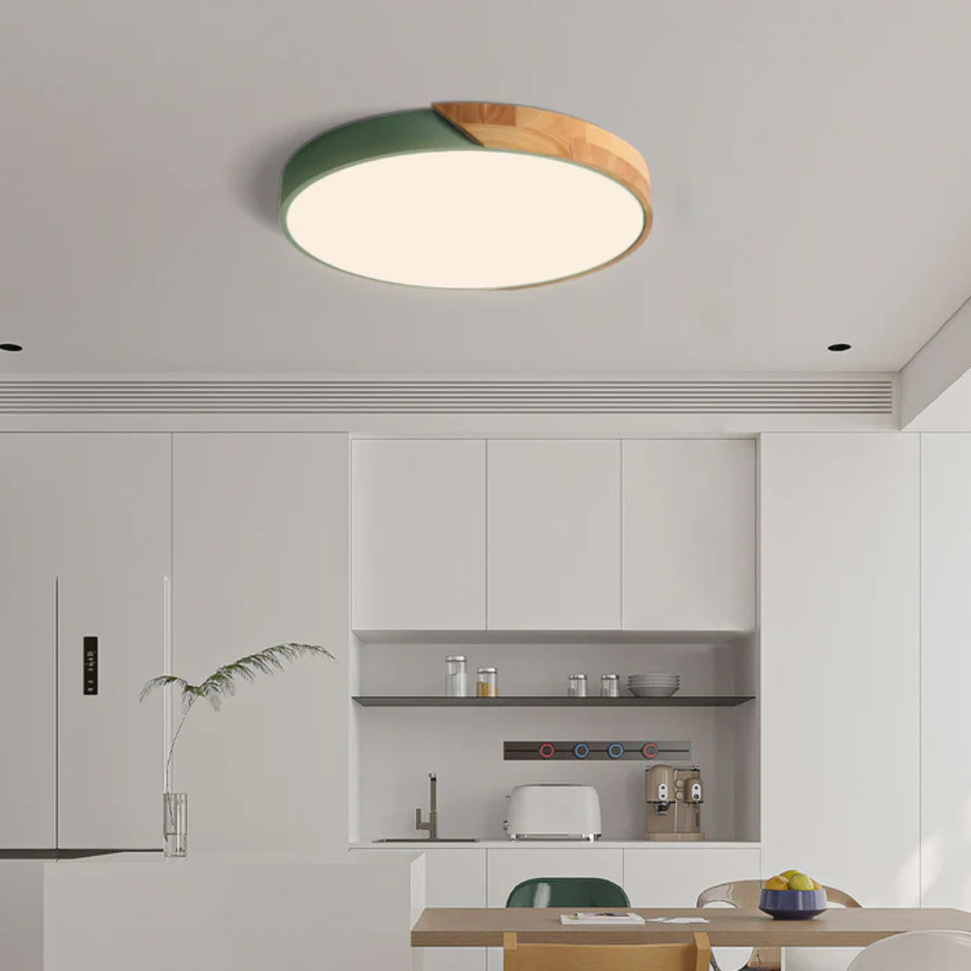 Plafonnier LED Design Scandinave en Bois et Acrylique pour Salon et Intérieurs Modernes – Éclairage LED Plafond Élégant 4