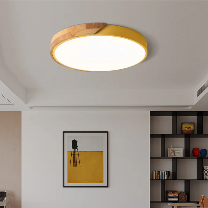 Plafonnier LED Design Scandinave en Bois et Acrylique pour Salon et Intérieurs Modernes – Éclairage LED Plafond Élégant 5