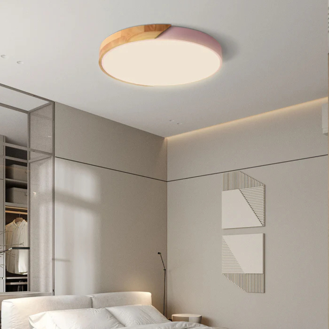 Plafonnier LED Design Scandinave en Bois et Acrylique pour Salon et Intérieurs Modernes – Éclairage LED Plafond Élégant 6