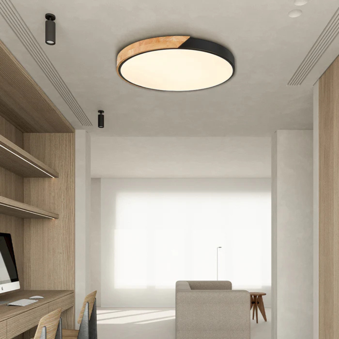 Plafonnier LED Design Scandinave en Bois et Acrylique pour Salon et Intérieurs Modernes – Éclairage LED Plafond Élégant 8