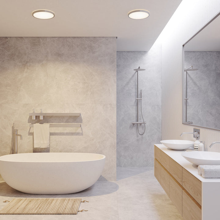 Plafonnier LED Design Ultra-Fin pour Salle de Bain - Éclairage Personnalisable, Résistant à l'Humidité IP54, Lampe LED Plafond Moderne 2