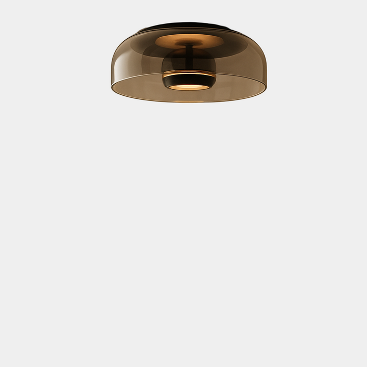 Plafonnier LED Design en Verre Fumé ou Ambre – Éclairage Moderne pour Entrées et Couloirs, Lumière Blanche Chaude 0