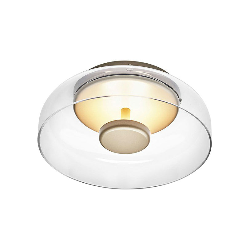 Plafonnier LED Design en Verre Fumé ou Ambre – Éclairage Moderne pour Entrées et Couloirs, Lumière Blanche Chaude 1
